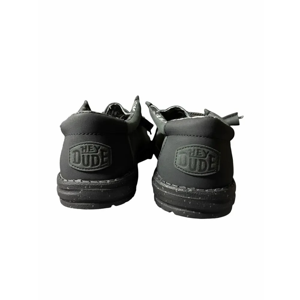 Hey Dude Wally Embossed Flag Shoes Men’s Size 9 Black NWOB Lightweight